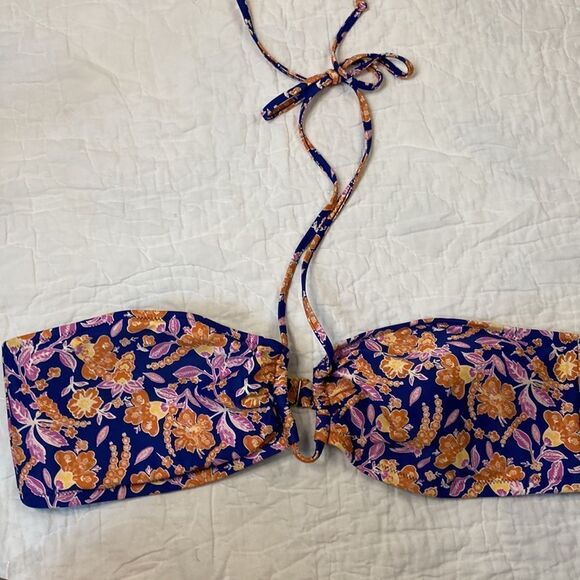 NWT J.Crew Square halter bikini top in painted block print size 2X - Picture 4 of 7